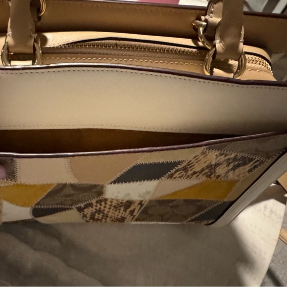 NWOT Coach Patchwork Animal Print Top Handle Bag – Beige/Tan - Picture 12 of 17